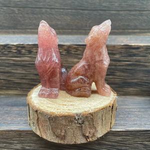 Figurines de loup en pierres naturelles de 2 pouces, sculptures artisanales en cristal de guérison, cadeaux en cristal d'améthyste, animaux mignons - Product Image 5