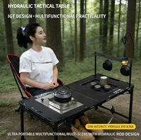 Table pliante hydraulique robuste IGT, table de camping portable pour pique-nique, cuisine, barbecue, voyage, camping
