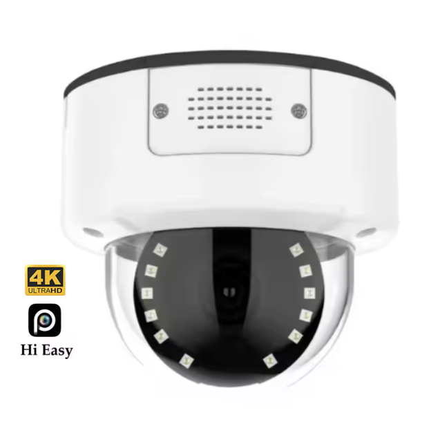 Outdoor Security Cross Line Detection Smart HD 8MP POE Dome Camera Two Way Audio H.265 HiEasy App Camera Waterproof Night Vision