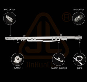 Système <span class=keywords><strong>de</strong></span> rail <span class=keywords><strong>de</strong></span> rideau à commande manuelle par <span class=keywords><strong>cordon</strong></span>, tige transversale en aluminium robuste J0 8036B <span class=keywords><strong>avec</strong></span> chariot principal pour projet <span class=keywords><strong>de</strong></span> scène - Product Image 6
