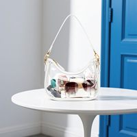 Sac à bandoulière en PVC à la mode pour femmes mignon clair Hobo sacs à main rétro Transparent PVC embrayage sous les bras sac à main pour dames
