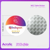 Tideseer Plaque d'avis personnalisable en acrylique NFC Chip213, étiquette autocollante de table pour carte de commande et code QR