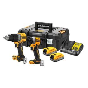 Taladro Atornillador Inalámbrico sin Escobillas DCK2050E2T-QW de 18V con Diámetro de Perforación de 180 mm, Mandril de 3/8 Pulgadas, 250 Nm de Torque, 4800 RPM - Product Image 1