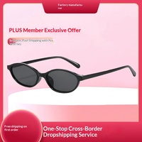 Lunettes de soleil GM de style européen et américain haut de gamme, monture ovale petite, monture intégrale, protection UV400, pour hommes et femmes, design œil-de-chat, idéales pour les voyages