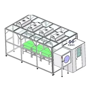 Standaard Aangepaste Halfgeleider Antistatische 0,5um Deeltjes Stofvrij Iso Clean Room Fabrikant Met Ffu Hepa Luchtfilter H14 H13