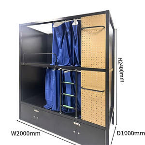 Nouveau lit mezzanine pour étudiant Conception de lit superposé en bois haut avec des caractéristiques similaires à celles d'un hôtel pour les appartements, les auberges de jeunesse ou les hôtels - Product Image 3