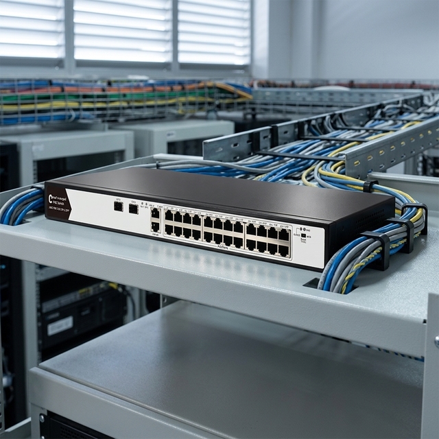 24-Port Gigabit PoE Cloud Managed Switch 360W Total Power STP RSTP VLAN QoS Full Duplex 56Gbps APP Monitoring CM4100-3226T