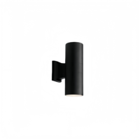 Lampe murale extérieure en aluminium noir, étanche, à économie d'énergie, forme cylindrique, tube lumineux, douille GU10/E27, diffuseur en polycarbonate, COB mat