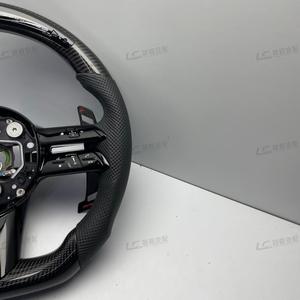 Volant <span class=keywords><strong>sport</strong></span> de remplacement OEM en fibre de carbone et cuir pour Benz GLA45 GL63 S63 G500 G63 avec affichage LED et surpiqûres de couleur personnalisées - Product Image 5