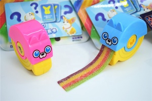 Çin fabrika özel meyve Roll Up ekşi yumuşak sakızlı helal şeker toptan şeritler ekşi meyve lezzet şeker ile gökkuşağı renk - Product Image 3