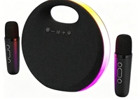 Haut-parleur d'extérieur portable en tissu, style tendance, avec double micro, alimentation par batterie, son puissant pour fêtes et utilisation intérieure, compatible iPhone et Android