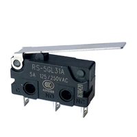 RENEW RS-5GL3A Micro-interrupteur subminiature à action rapide 5A, levier à charnière en acier inoxydable, momentané SPDT, interrupteur de fin de course CE IP40 pour usage domestique