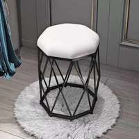 Tabouret de coiffeuse rond en cuir PU de luxe, design contemporain, léger et durable, mobilier portable pour la maison