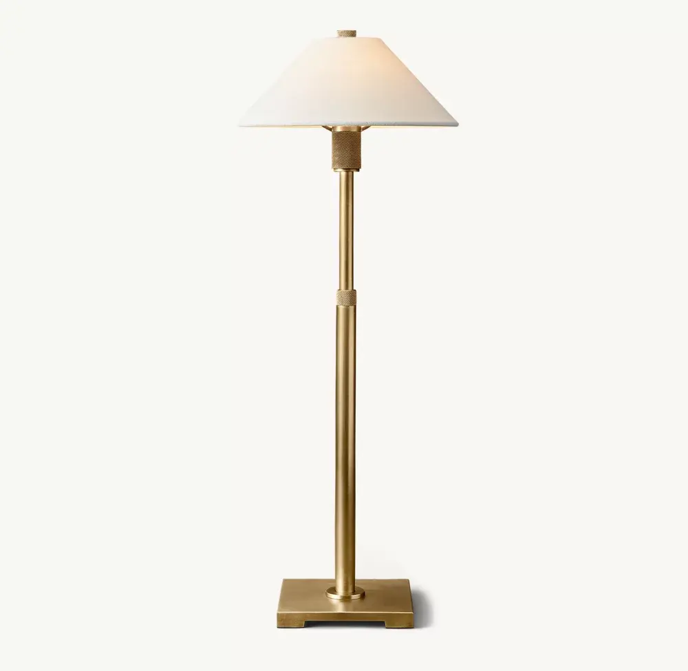 Quincaillerie de luxe moderne américaine UTILITAIRE LINEN SHADE LAMP DE TABLE pour salon chambre bureau, restaurant
