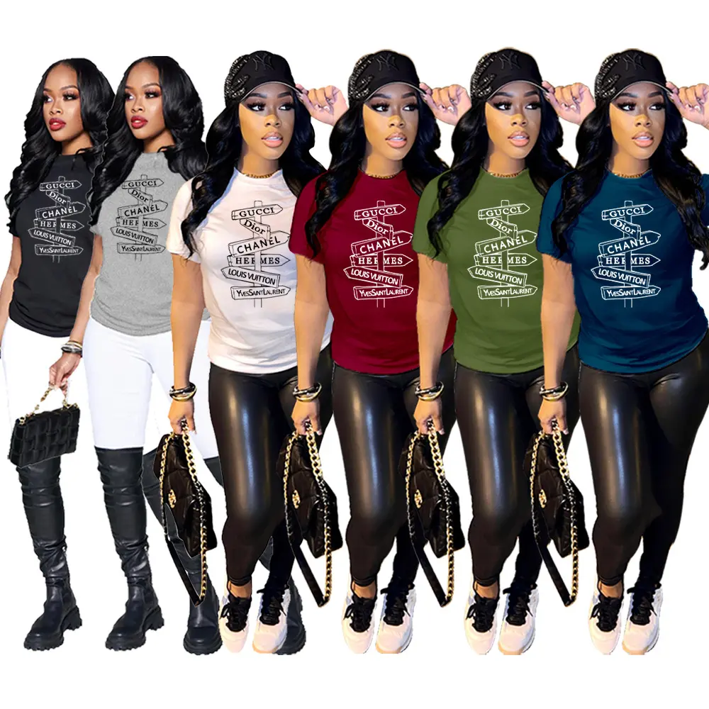 Новая одежда на заказ V образным вырезом Футболка для женщин забавные сублимационная печать с короткими рукавами хлопковые футболки с логотипом