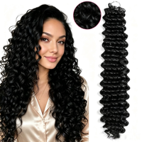Extensions de tissage brésiliennes en cheveux humains vierges Remy de qualité supérieure, doublement étirées, bouclées en plumes, pour tressage et crochet