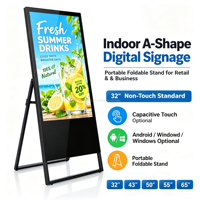 Mesin Iklan Portabel Android 43 Inci dengan Layar Sentuh Kapasitif, Signage Digital, Pusat Perbelanjaan, Toko Ritel, Acara Pameran