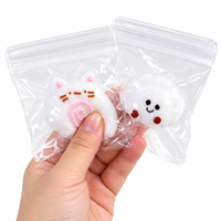 Sac d'emballage personnalisé en PVC transparent avec fermeture éclair pour jouets mignons Mini Booger Squishy, pochette de rangement réutilisable transparente pour jouets anti-stress, vente en gros