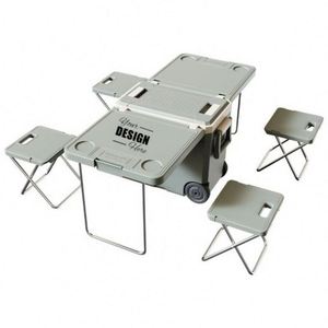 Nevera Metálica Aislada con Logotipo Personalizado, Ruedas Resistentes, Impresión por Transferencia Térmica, para Playa, Camping y Otros Usos Promocionales - Product Image 1