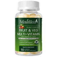 OEM Private Label Suiker Vrije Multivitamine Gummies Fruit & Groente Plantencomplex Glutenvrij GMP Supplement voor Volwassenen Groothandel