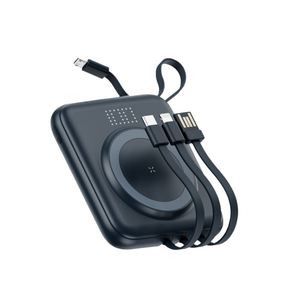 Magnetic Suction with Built-in 4-in-1 Data <b>Cable</b>, Fast Charging, Portable Power Bank, Promotional Gift Customization - Product Image 1