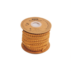 Ribete de pompones Iln de 1.0 cm de ancho, 20 yardas, color caramelo, para decoración de bordes de faldas - Product Image 1