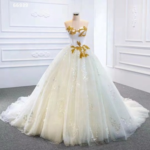 White and Gold Ball Gowns - Elegant Wedding Dresses