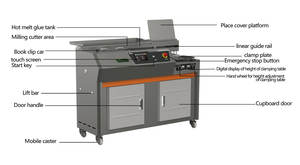 A4 colla Binder macchina lavorazione libri anteriore C50 C60 carta laminazione macchina con Omron PLC motore e pompa componenti del nucleo - Product Image 2