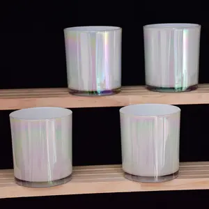 Factory price thickened dazzle colourful aroma candle glass cup DIY candle holder scented glass jar