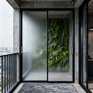 Porte coulissante en aluminium et verre pour placard, à rupture de pont thermique, anti-poussière, résistante à l'humidité et silencieuse - Product Image 5