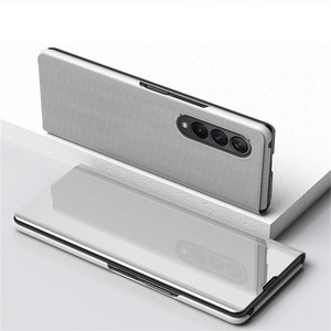 เคสกันกระแทกพับได้4ทบสำหรับ Samsung <span class=keywords><strong>Galaxy</strong></span> Z Fold 3เคสกันกระแทกหนังด้านหลังเป็นกระจกอะคริลิคฝาครอบโทรศัพท์มือถือ - Product Image 2