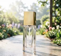 Flacon de parfum carré de luxe en verre de 40 ml avec couvercle scellé, emballage cosmétique pour huile essentielle et parfum, élégant, fabriqué en Chine, transparent