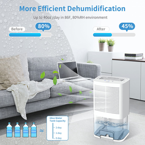 เครื่องลดความชื้นแบบพกพาขนาดเล็ก 2 ลิตร OEM สำหรับบ้าน ห้องนอน ห้องใต้ดิน พร้อมฟังก์ชั่นฟอกอากาศ - Product Image 1