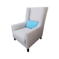 Vintage Klassischer Kommerzieller Hotel-Lobby-Projekt-Sofa-Sessel Gäste-Ruhebereich Villa-Lounge Gepolsterter Wingback-Akzentsessel