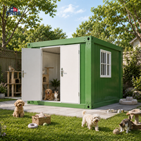 Maison pour animaux de compagnie en conteneur préfabriqué durable, imperméable et isolée, chenil pour chien en métal, design moderne, maison pour chat en conteneur