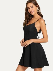 <span class=keywords><strong>Robe</strong></span> <span class=keywords><strong>noire</strong></span> de soirée d'été, sans manches, sexy, courte, mini, contrastée, dos nu, style <span class=keywords><strong>patineuse</strong></span>, pour femmes - Product Image 2