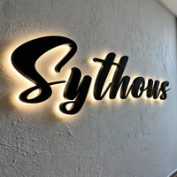 Lettres 3D en métal doré électroplaqué haute brillance, résistantes aux traces de doigts, pour enseignes murales intérieures de magasins, entreprises et bâtiments