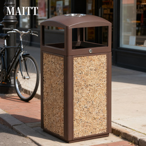 Poubelles extérieures haut de gamme personnalisées pour villas, parcs et jardins, avec cendriers et bacs à déchets de fruits. - Product Image 3