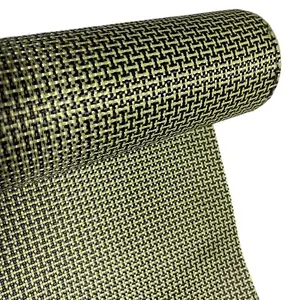 carbon kevlar hybrid fabric yellow honey comb fabric for anti-cutting