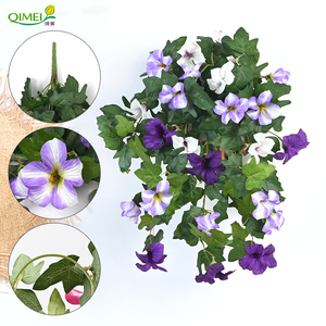 Flores artificiales de gloria de la mañana, flores de imitación colgantes de glicinia, cesta colgante de plantas, <span class=keywords><strong>petunias</strong></span> para decoración de jardines al aire libre - Product Image 4
