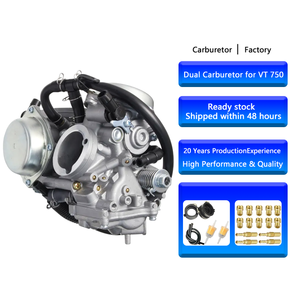 Carburador Doble de Motocicleta para <span class=keywords><strong>Honda</strong></span> Shadow <span class=keywords><strong>Spirit</strong></span> VT750 VT750C ACE 1998-2003, 16100-MBA-980, Carburador de Motocicleta ATV VT - Product Image 1