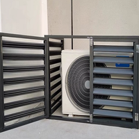 Fenêtre Jalousie d'aération extérieure en aluminium, volet à persiennes réglable avec lames en verre trempé pour la confidentialité et le flux d'air