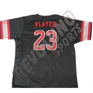 Maillot de softball personnalisé couleur noire bouton complet fabricant de sublimation de haute qualité uniforme de baseball Logo nom numéro maillot - Product Image 2