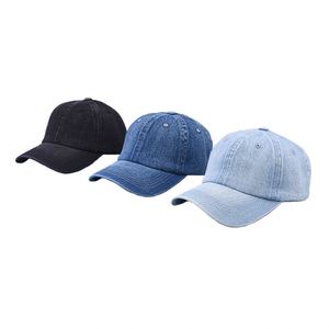 Casquette de baseball unisexe en denim, couleur unie, souple, anti-UV, pour adultes, vente en gros, personnalisation acceptée - Product Image 6