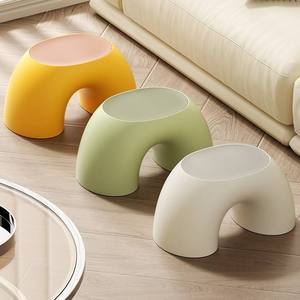 Rainbow Colored Minimalist Circular Home <b>Children's</b> Shoe Changing <b>Stool</b> Modern Kids Plastic <b>Stool</b> Bedroom Shoes Ottoman Durable - Product Image 2