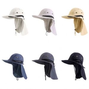 Chapeau de pêche unisexe en nylon et polyester UPF50+ avec logo personnalisé, large bord, maille respirante et protection nuque, idéal pour l'extérieur, les voyages et l'été – Vente en gros - Product Image 1