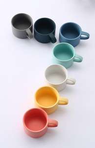 Taza de <span class=keywords><strong>café</strong></span> de cerámica mate de Macaron, conjunto de <span class=keywords><strong>café</strong></span> con marco para el desayuno <span class=keywords><strong>continental</strong></span>, taza de té de leche con archa - Product Image 2