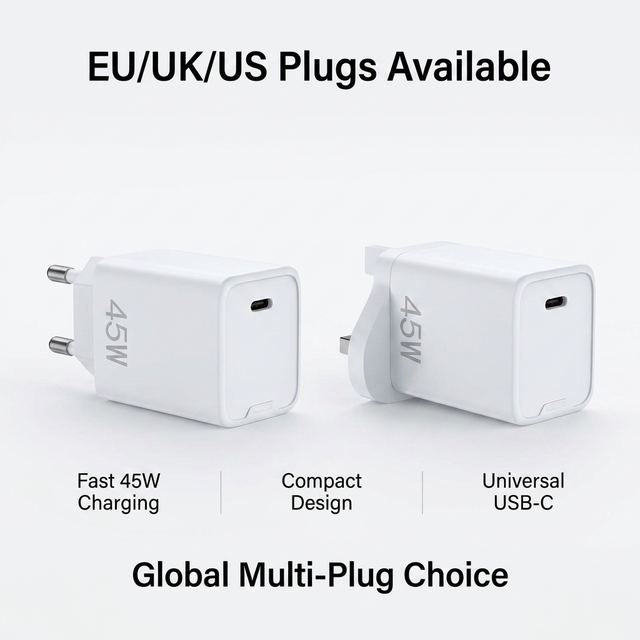 Customized Fireproof PD 45w Eu Plug Super Fast Wall Charger C Port 45w Pd Fast Charger for Mobile Phone