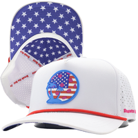 Casquettes de baseball personnalisées pour hommes à visière plate avec logo en PVC, casquettes de golf perforées découpées au laser, casquettes imperméables Hydro Trenches