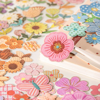 Lot de 90 autocollants miniatures en carton rigide, série Jardin des Vœux, thème floral